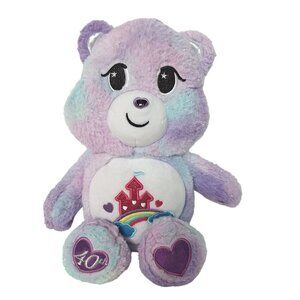 Care Bears Care A Lot Bear Plush Purple 13.5" 40th Anniversary